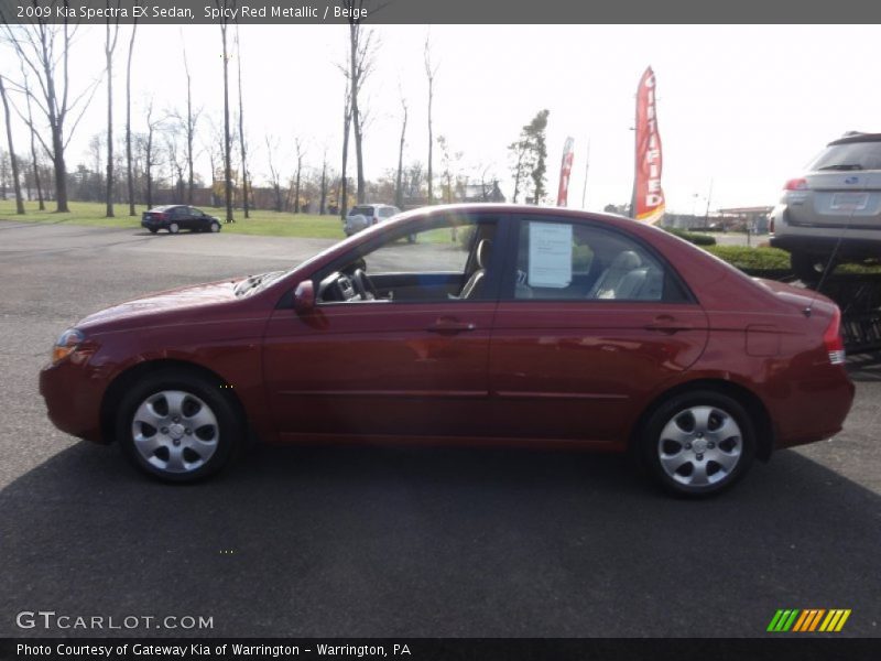 Spicy Red Metallic / Beige 2009 Kia Spectra EX Sedan