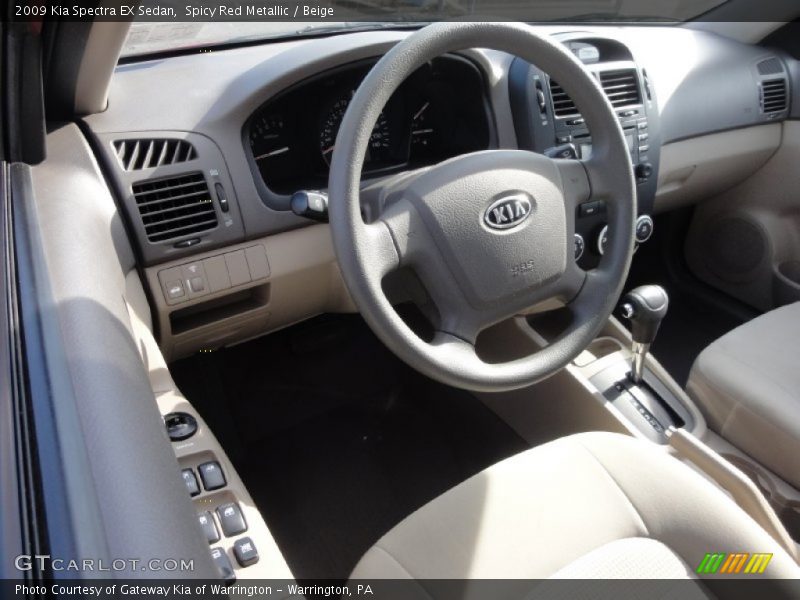 Spicy Red Metallic / Beige 2009 Kia Spectra EX Sedan