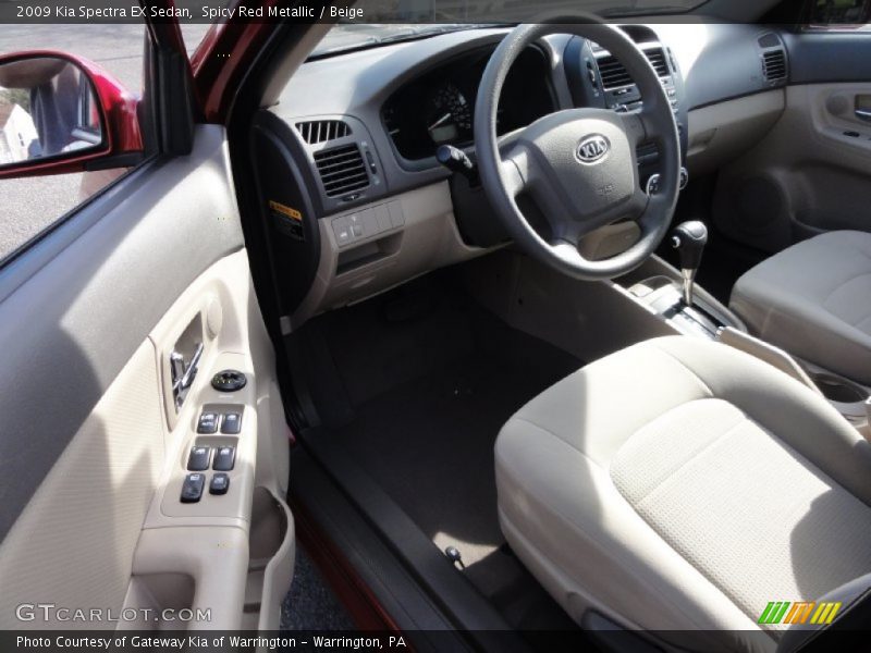 Spicy Red Metallic / Beige 2009 Kia Spectra EX Sedan