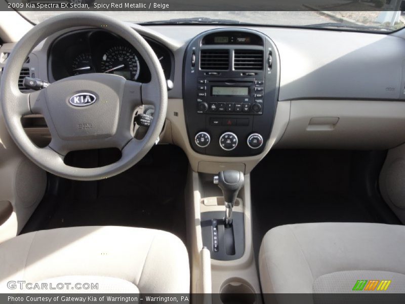 Spicy Red Metallic / Beige 2009 Kia Spectra EX Sedan