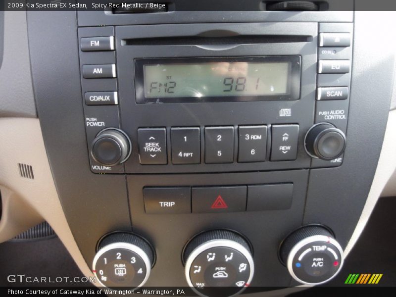 Spicy Red Metallic / Beige 2009 Kia Spectra EX Sedan