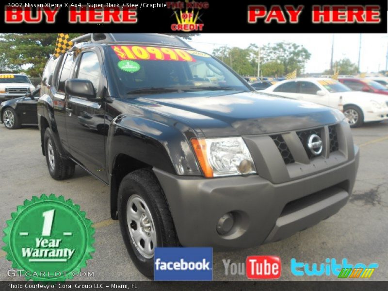 Super Black / Steel/Graphite 2007 Nissan Xterra X 4x4