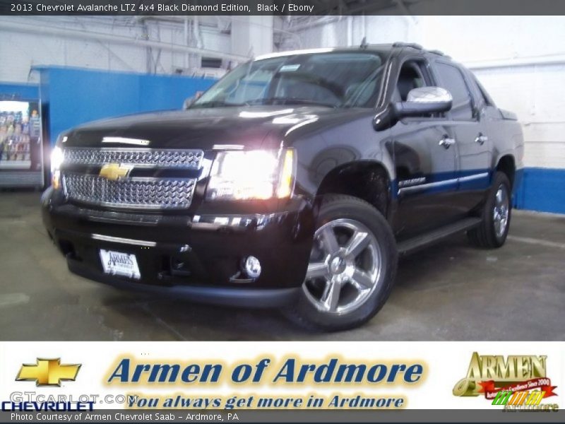 Black / Ebony 2013 Chevrolet Avalanche LTZ 4x4 Black Diamond Edition