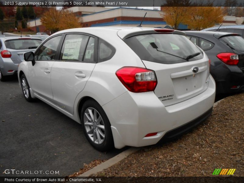 Satin White Pearl / Ivory 2013 Subaru Impreza 2.0i Premium 5 Door
