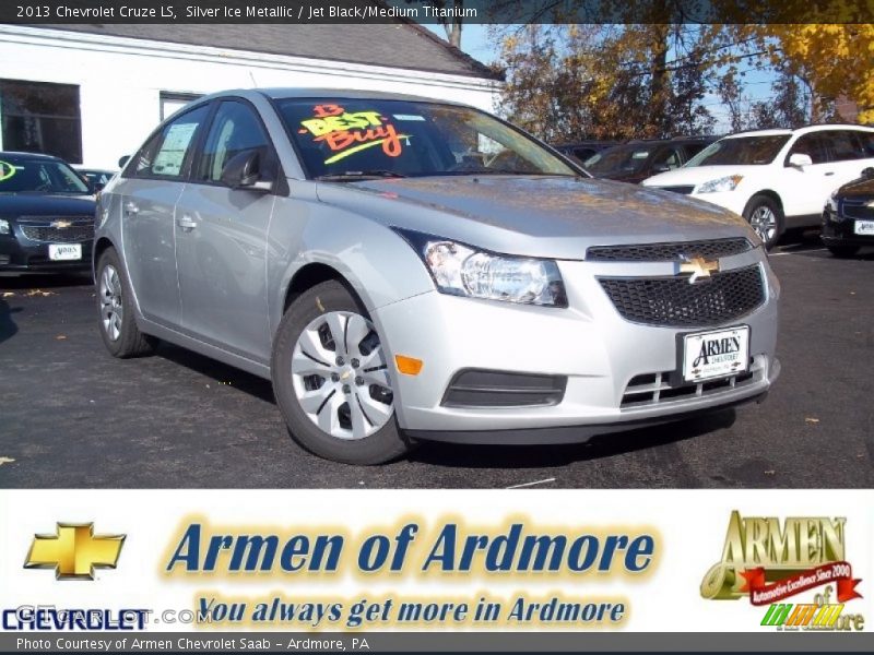 Silver Ice Metallic / Jet Black/Medium Titanium 2013 Chevrolet Cruze LS