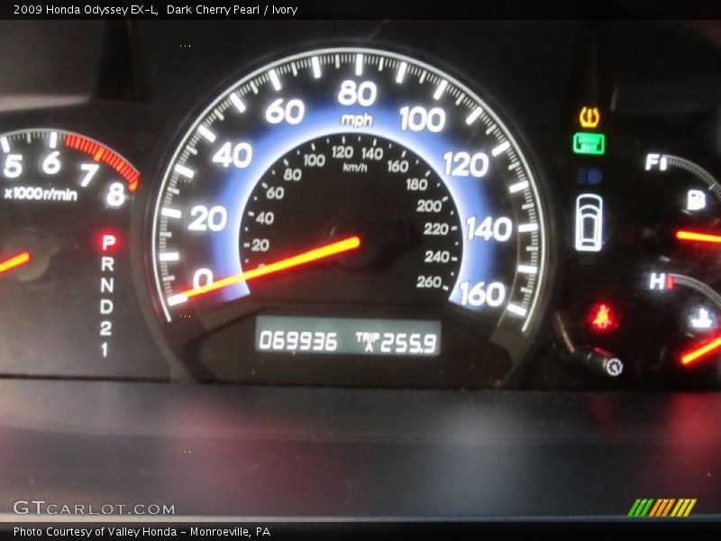 Dark Cherry Pearl / Ivory 2009 Honda Odyssey EX-L