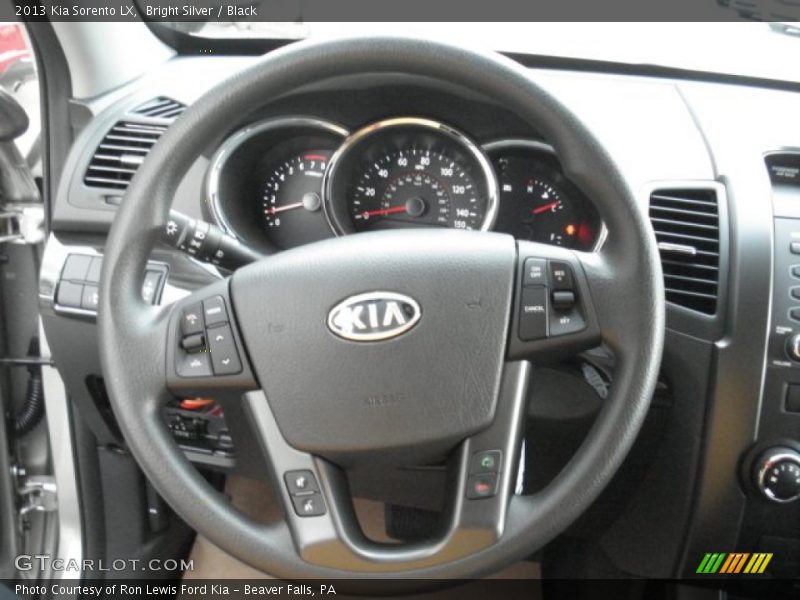 Bright Silver / Black 2013 Kia Sorento LX