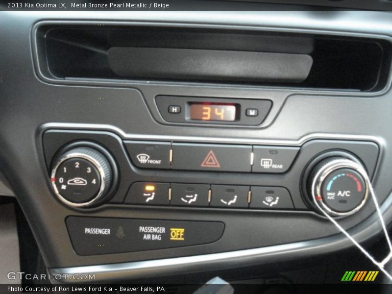 Metal Bronze Pearl Metallic / Beige 2013 Kia Optima LX