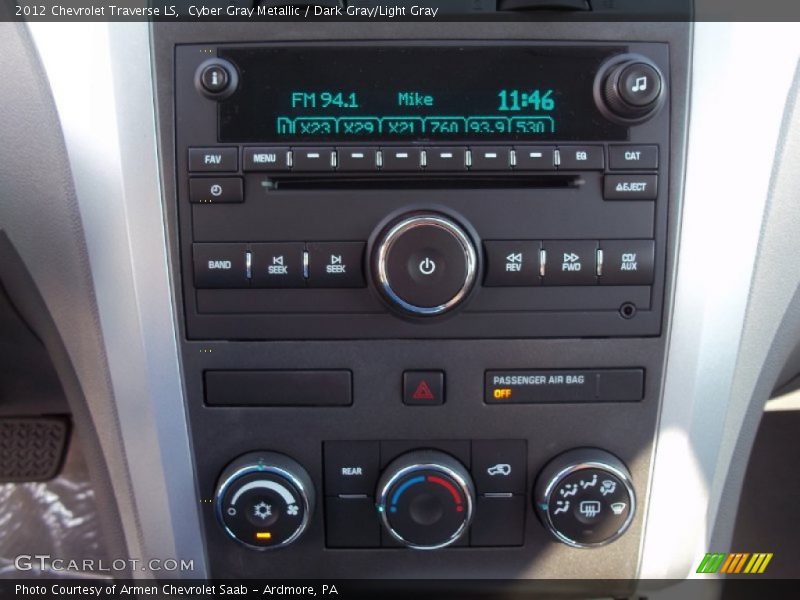 Cyber Gray Metallic / Dark Gray/Light Gray 2012 Chevrolet Traverse LS