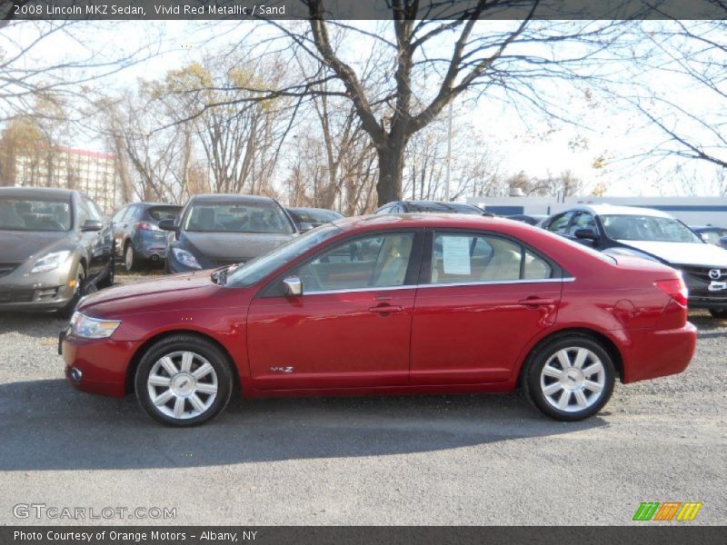 Vivid Red Metallic / Sand 2008 Lincoln MKZ Sedan