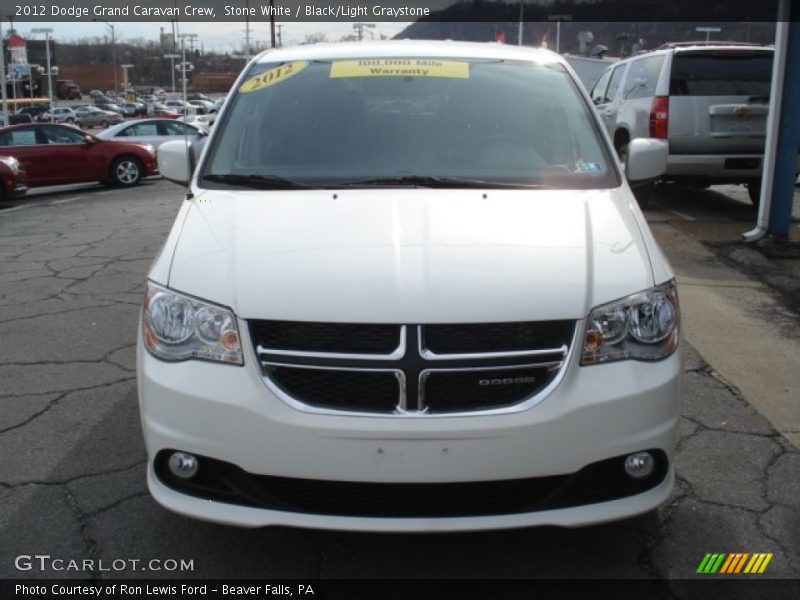 Stone White / Black/Light Graystone 2012 Dodge Grand Caravan Crew