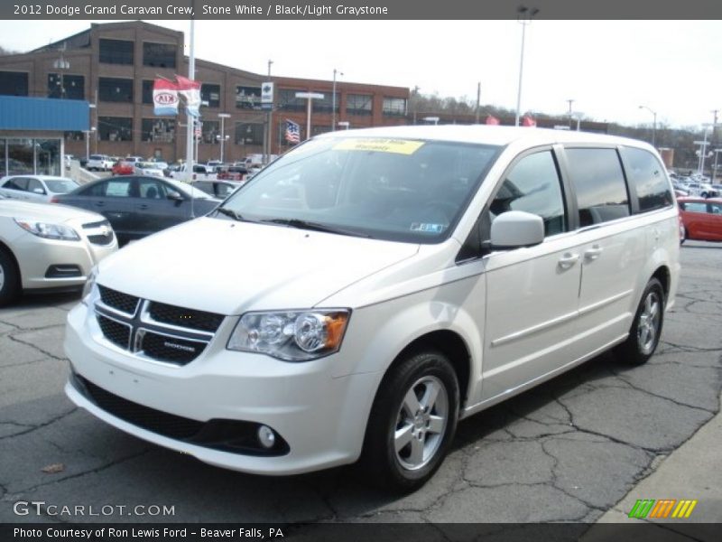 Stone White / Black/Light Graystone 2012 Dodge Grand Caravan Crew