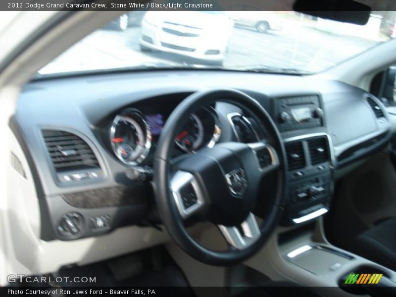Stone White / Black/Light Graystone 2012 Dodge Grand Caravan Crew