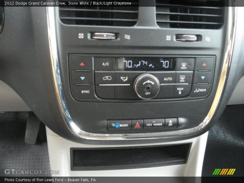 Stone White / Black/Light Graystone 2012 Dodge Grand Caravan Crew