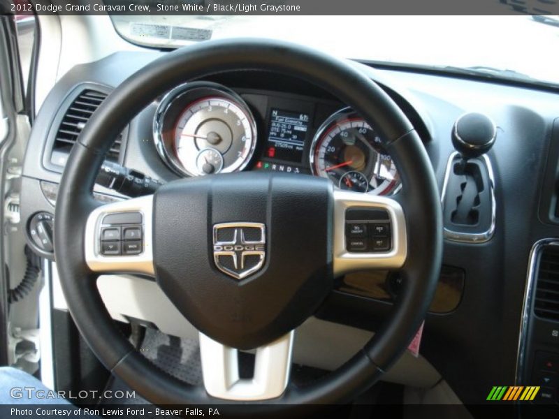 Stone White / Black/Light Graystone 2012 Dodge Grand Caravan Crew