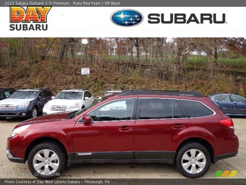 Ruby Red Pearl / Off Black 2012 Subaru Outback 2.5i Premium