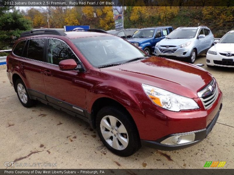 Ruby Red Pearl / Off Black 2012 Subaru Outback 2.5i Premium
