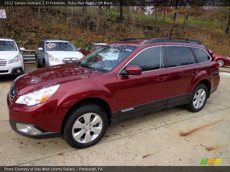 Ruby Red Pearl / Off Black 2012 Subaru Outback 2.5i Premium