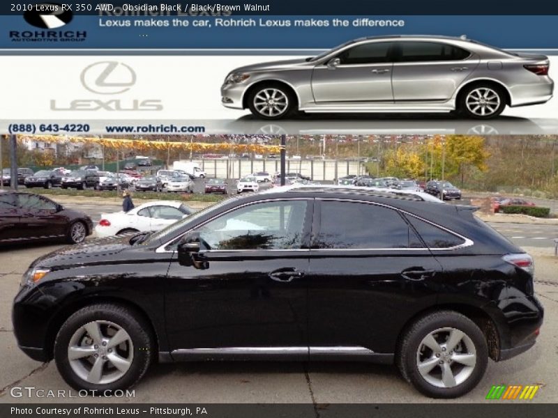 Obsidian Black / Black/Brown Walnut 2010 Lexus RX 350 AWD
