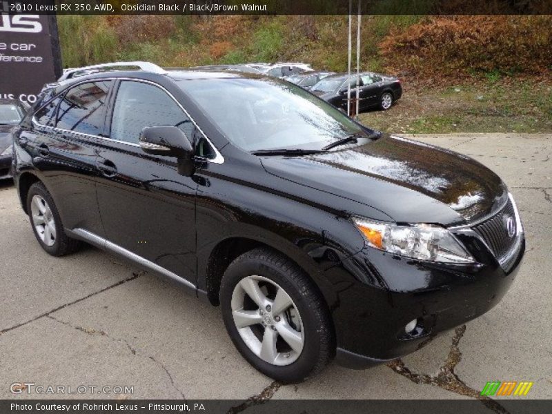 Obsidian Black / Black/Brown Walnut 2010 Lexus RX 350 AWD