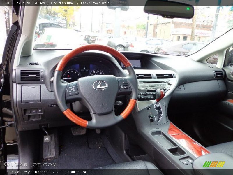 Obsidian Black / Black/Brown Walnut 2010 Lexus RX 350 AWD