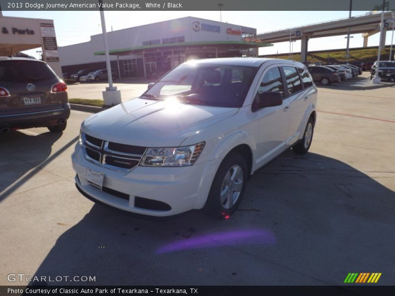 White / Black 2013 Dodge Journey American Value Package
