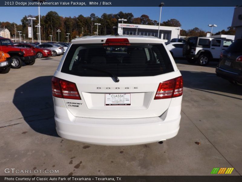 White / Black 2013 Dodge Journey American Value Package
