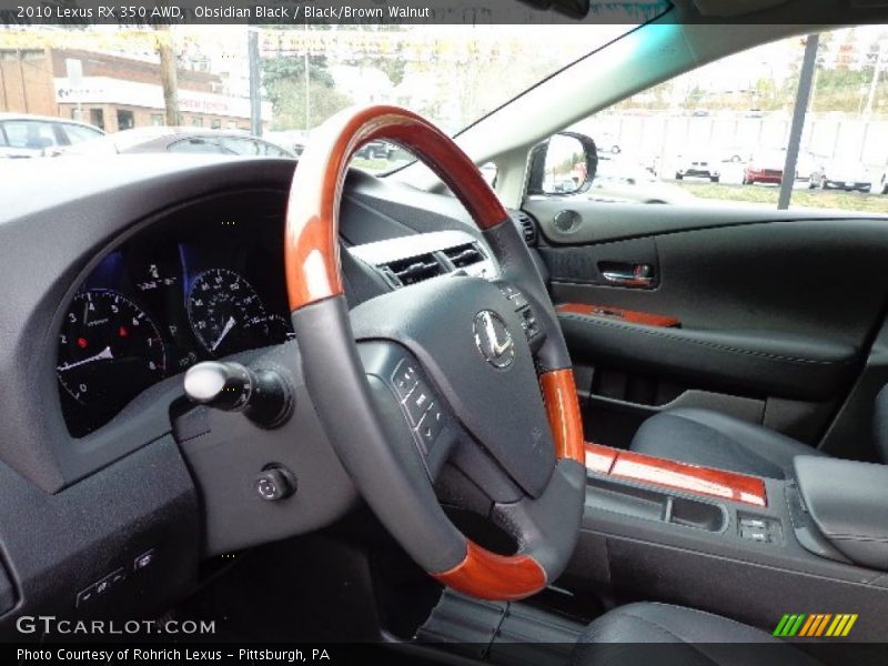 Obsidian Black / Black/Brown Walnut 2010 Lexus RX 350 AWD