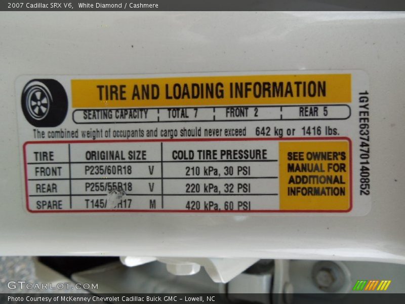 White Diamond / Cashmere 2007 Cadillac SRX V6