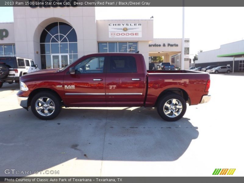 Deep Cherry Red Pearl / Black/Diesel Gray 2013 Ram 1500 Lone Star Crew Cab