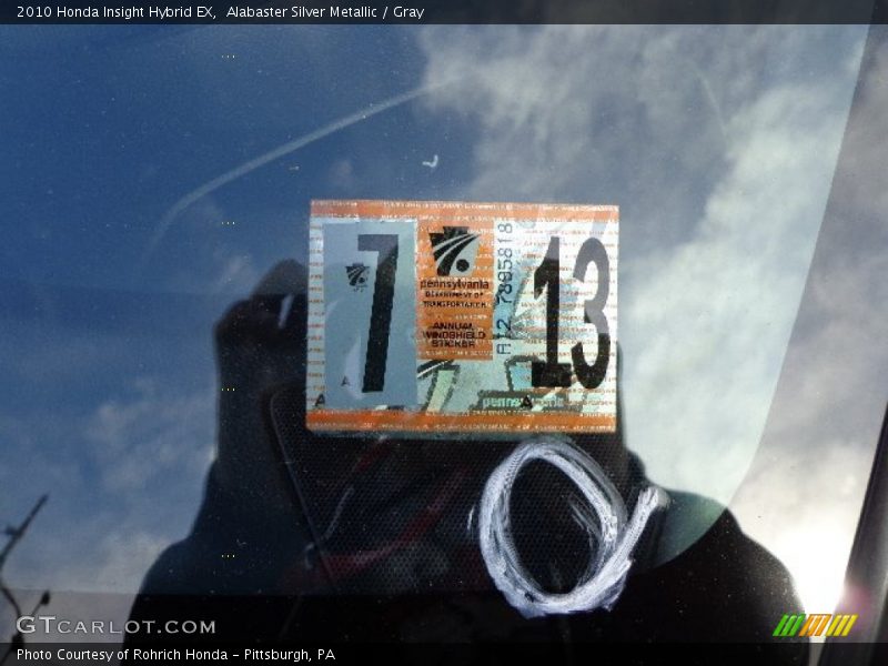 Alabaster Silver Metallic / Gray 2010 Honda Insight Hybrid EX