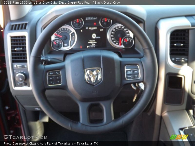 Deep Cherry Red Pearl / Black/Diesel Gray 2013 Ram 1500 Lone Star Crew Cab