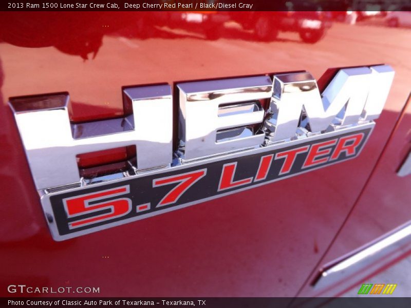 Deep Cherry Red Pearl / Black/Diesel Gray 2013 Ram 1500 Lone Star Crew Cab