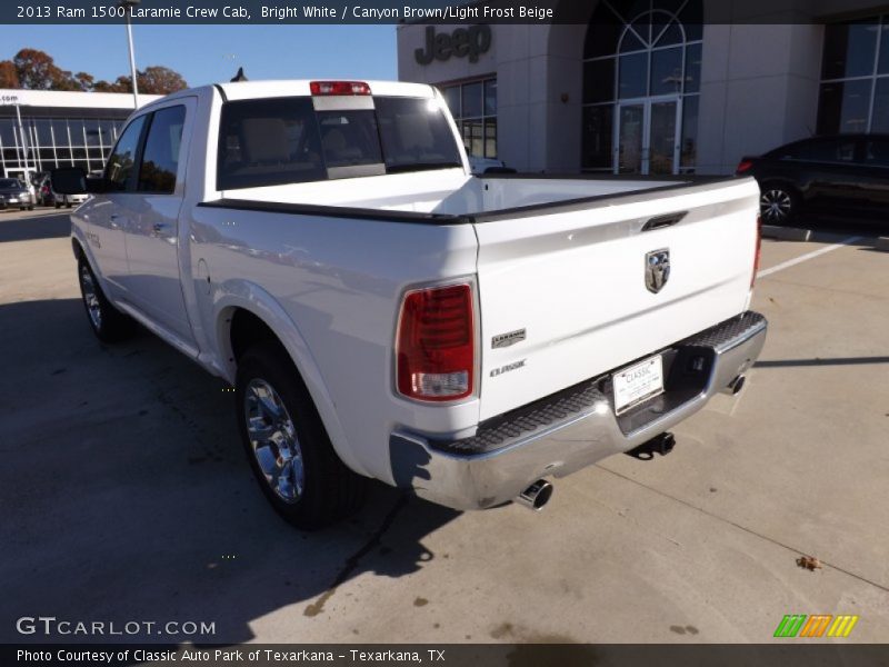 Bright White / Canyon Brown/Light Frost Beige 2013 Ram 1500 Laramie Crew Cab
