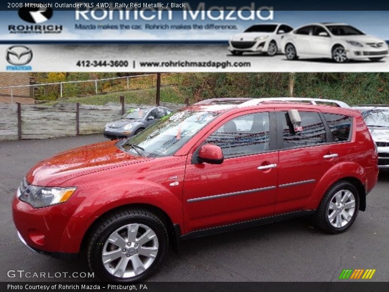 Rally Red Metallic / Black 2008 Mitsubishi Outlander XLS 4WD