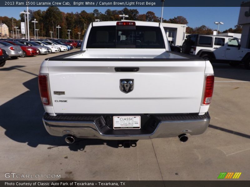 Bright White / Canyon Brown/Light Frost Beige 2013 Ram 1500 Laramie Crew Cab