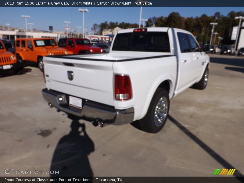 Bright White / Canyon Brown/Light Frost Beige 2013 Ram 1500 Laramie Crew Cab