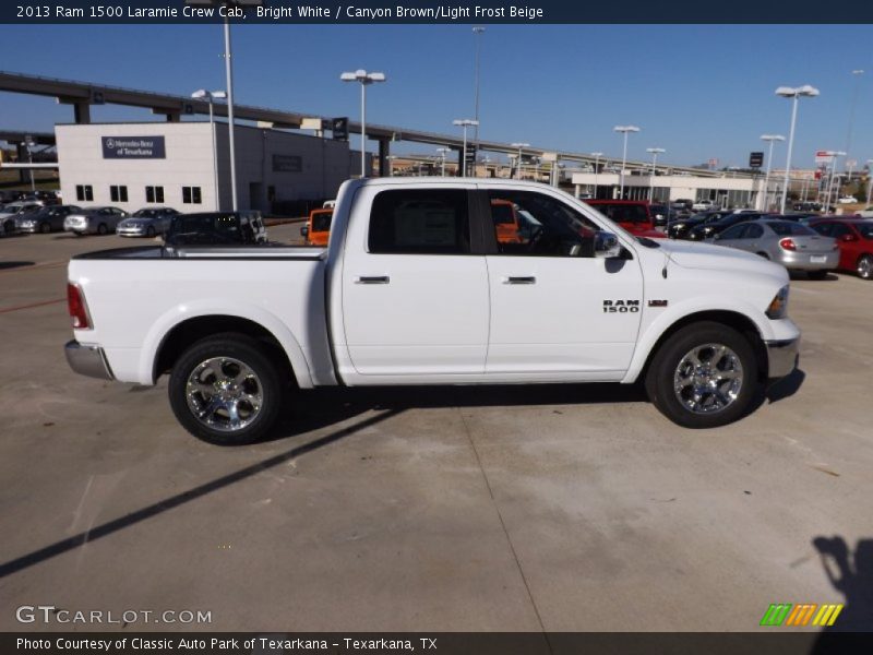 Bright White / Canyon Brown/Light Frost Beige 2013 Ram 1500 Laramie Crew Cab