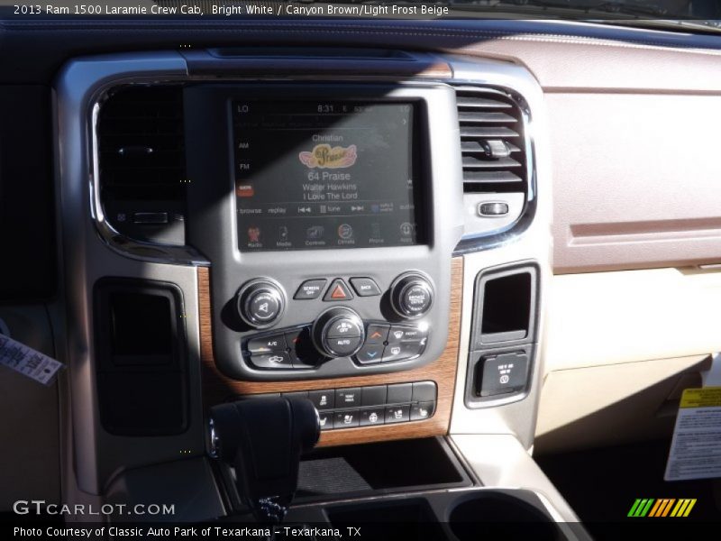 Bright White / Canyon Brown/Light Frost Beige 2013 Ram 1500 Laramie Crew Cab