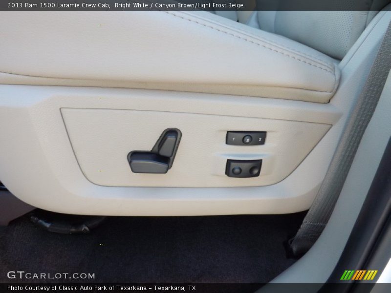 Bright White / Canyon Brown/Light Frost Beige 2013 Ram 1500 Laramie Crew Cab