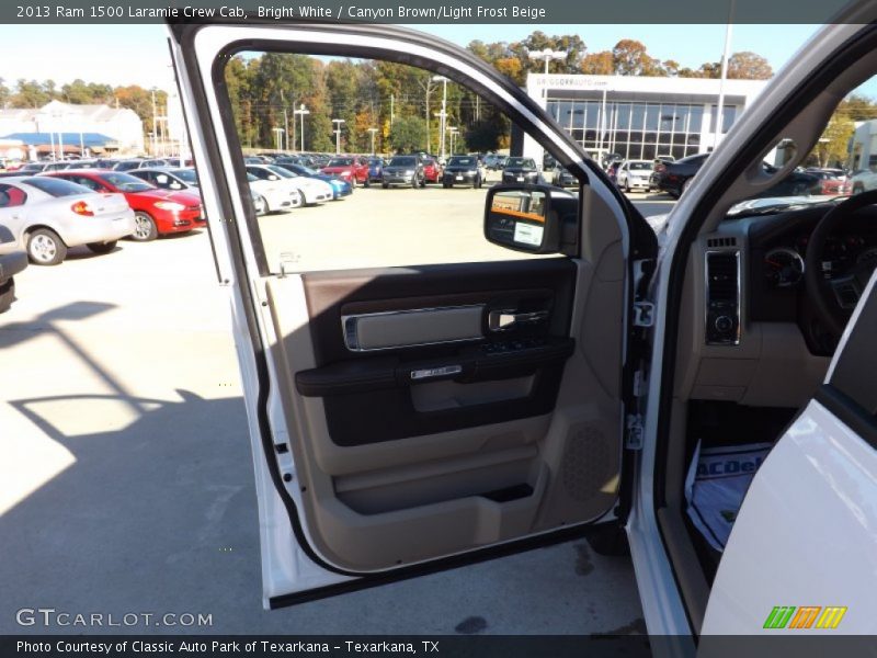 Bright White / Canyon Brown/Light Frost Beige 2013 Ram 1500 Laramie Crew Cab