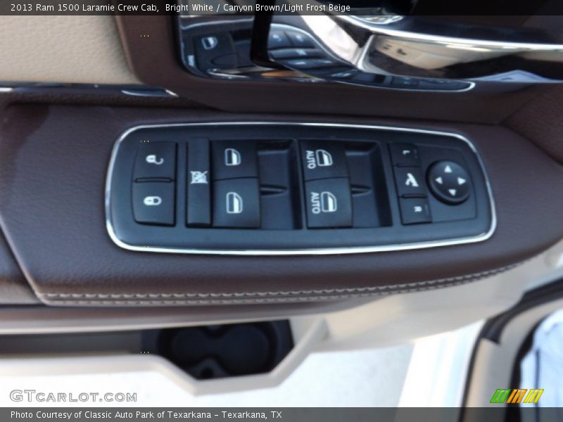 Bright White / Canyon Brown/Light Frost Beige 2013 Ram 1500 Laramie Crew Cab