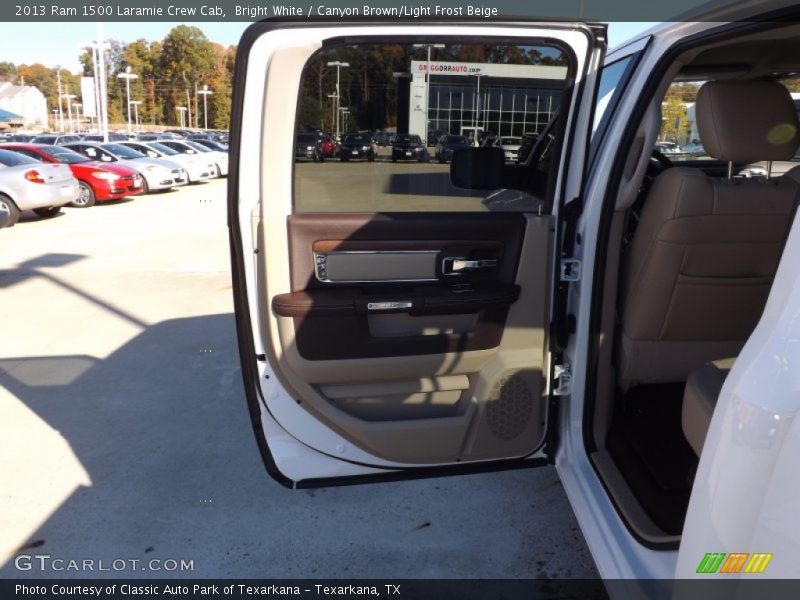 Bright White / Canyon Brown/Light Frost Beige 2013 Ram 1500 Laramie Crew Cab