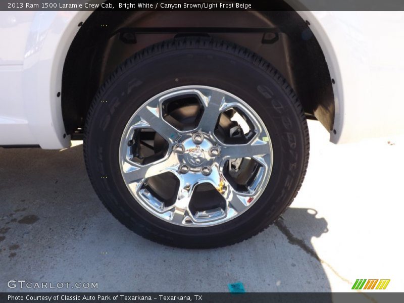 Bright White / Canyon Brown/Light Frost Beige 2013 Ram 1500 Laramie Crew Cab
