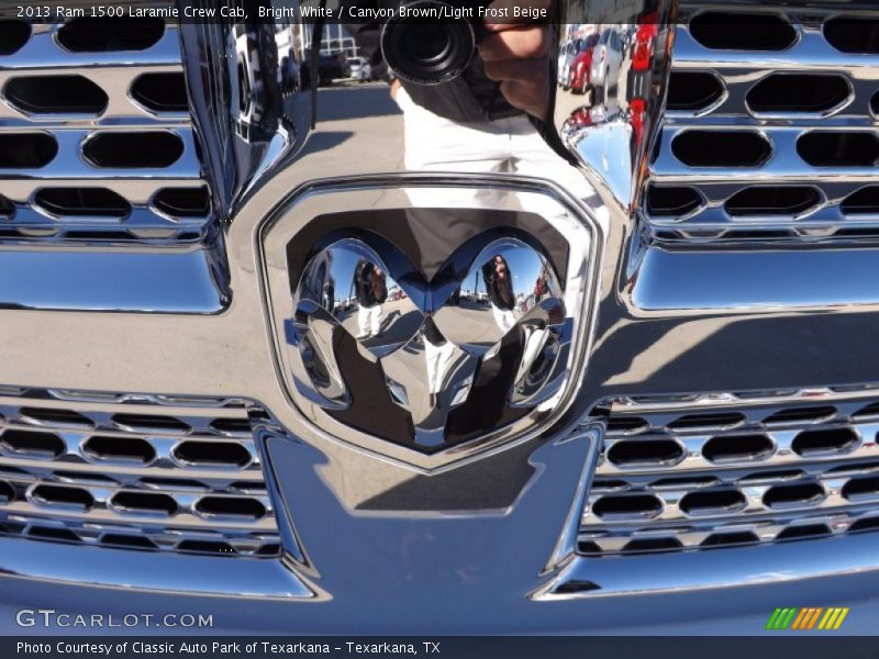 Bright White / Canyon Brown/Light Frost Beige 2013 Ram 1500 Laramie Crew Cab