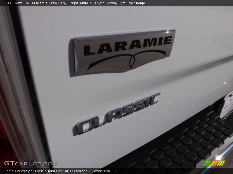 Bright White / Canyon Brown/Light Frost Beige 2013 Ram 1500 Laramie Crew Cab