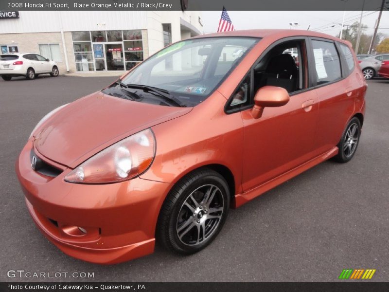 Blaze Orange Metallic / Black/Grey 2008 Honda Fit Sport