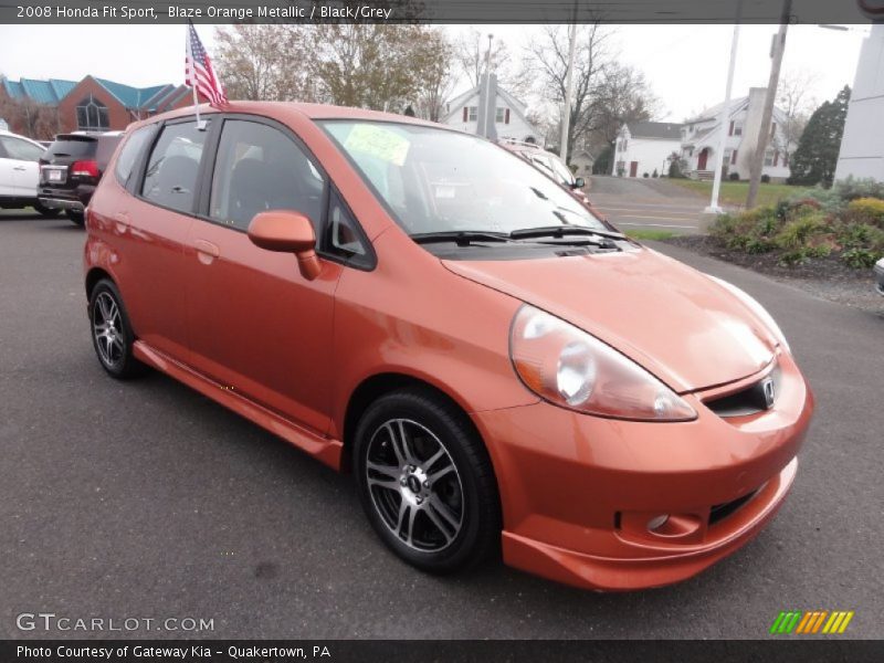 Blaze Orange Metallic / Black/Grey 2008 Honda Fit Sport