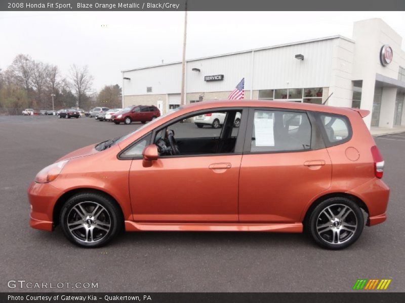 Blaze Orange Metallic / Black/Grey 2008 Honda Fit Sport