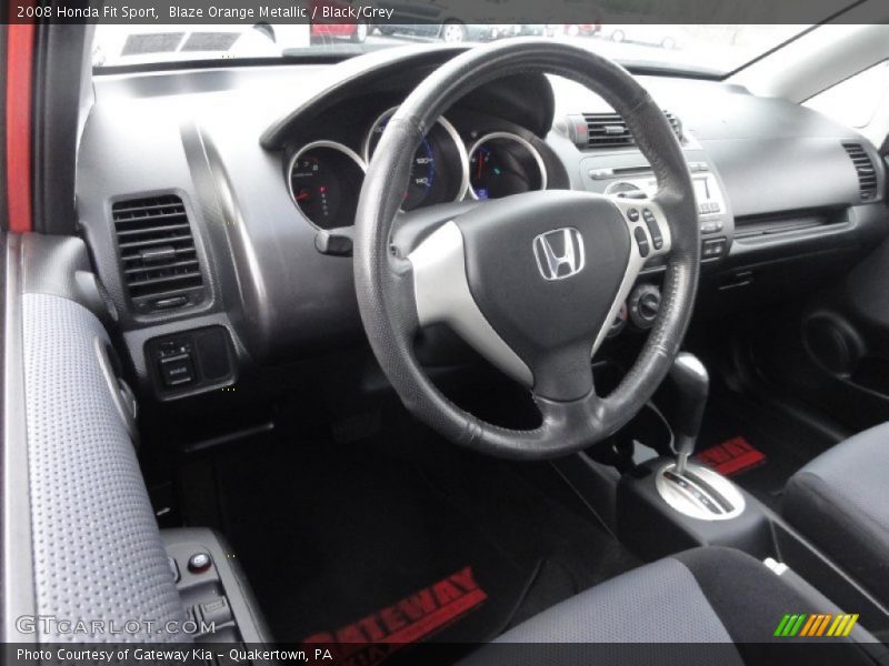 Blaze Orange Metallic / Black/Grey 2008 Honda Fit Sport